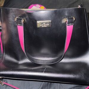 kate spade Black and Hot Pink Leather Satchel